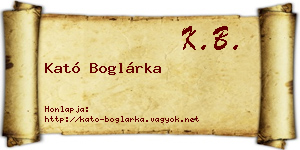 Kató Boglárka névjegykártya